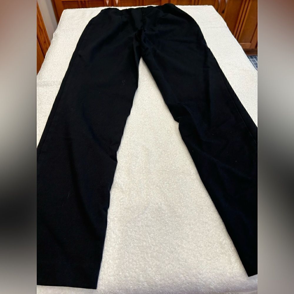 J Jill Small black ponte slim leg elastic waist faux pockets